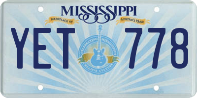 MS license plate YET778