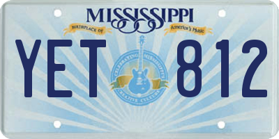 MS license plate YET812