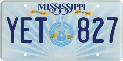 MS license plate YET827