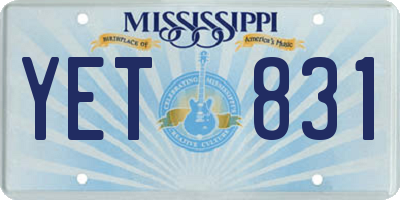 MS license plate YET831