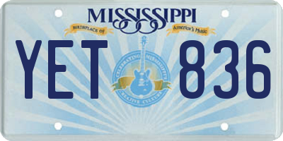 MS license plate YET836