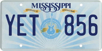 MS license plate YET856