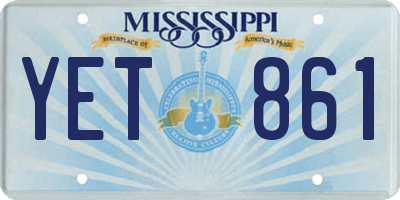 MS license plate YET861
