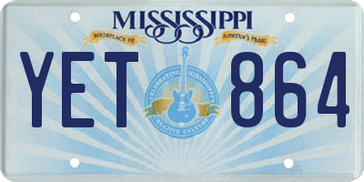 MS license plate YET864