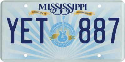 MS license plate YET887