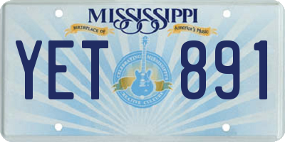 MS license plate YET891