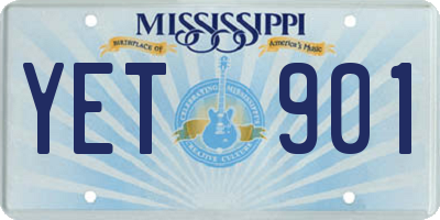 MS license plate YET901