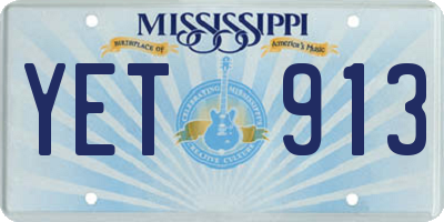 MS license plate YET913