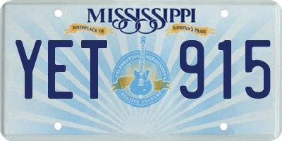 MS license plate YET915
