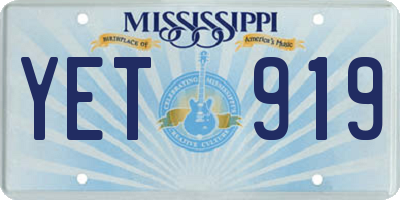 MS license plate YET919
