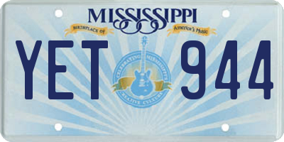 MS license plate YET944