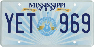 MS license plate YET969