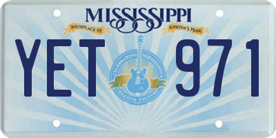 MS license plate YET971