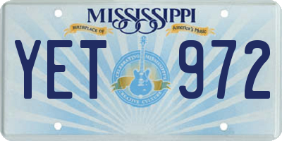 MS license plate YET972