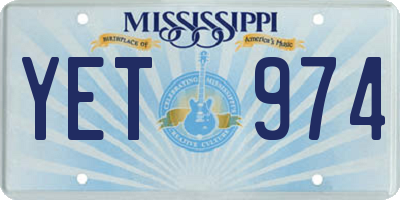 MS license plate YET974
