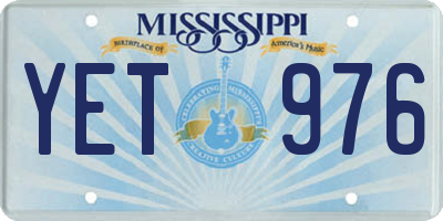 MS license plate YET976