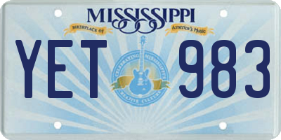 MS license plate YET983