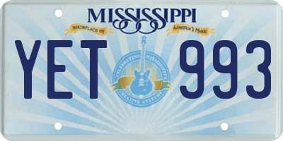 MS license plate YET993