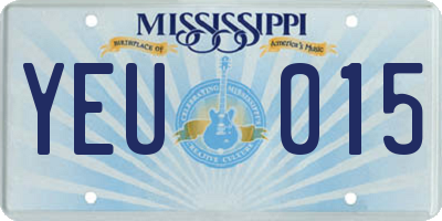 MS license plate YEU015