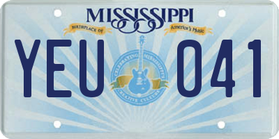 MS license plate YEU041