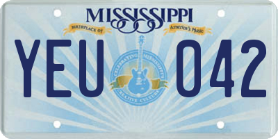MS license plate YEU042