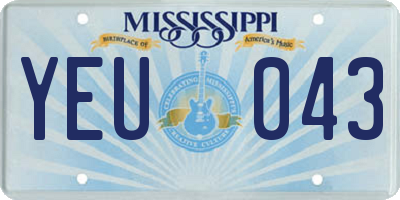 MS license plate YEU043