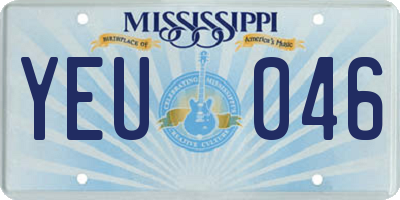MS license plate YEU046