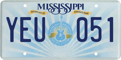MS license plate YEU051
