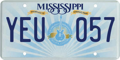 MS license plate YEU057