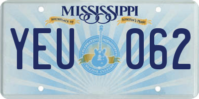 MS license plate YEU062
