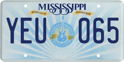 MS license plate YEU065
