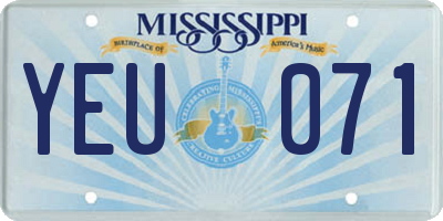 MS license plate YEU071