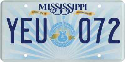 MS license plate YEU072