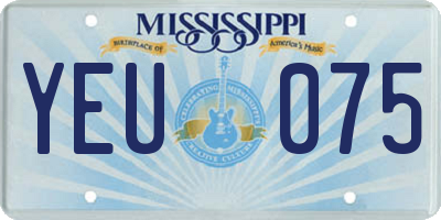 MS license plate YEU075