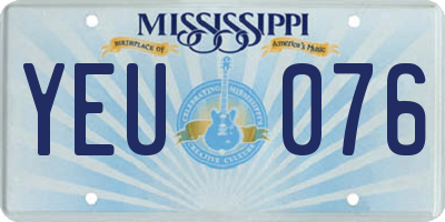 MS license plate YEU076