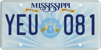 MS license plate YEU081
