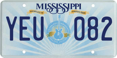 MS license plate YEU082