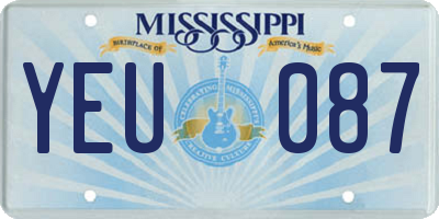MS license plate YEU087