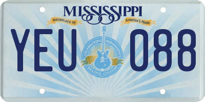 MS license plate YEU088