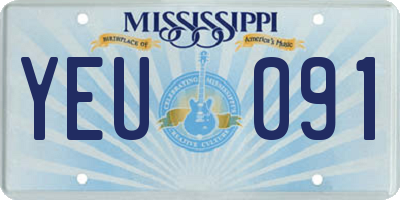 MS license plate YEU091