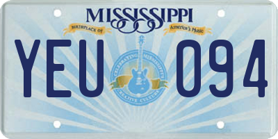 MS license plate YEU094
