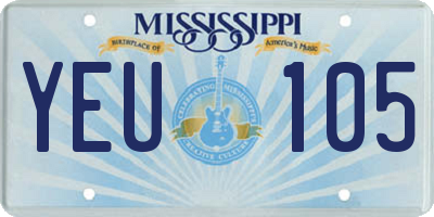 MS license plate YEU105