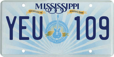 MS license plate YEU109
