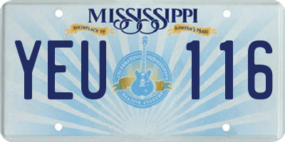 MS license plate YEU116