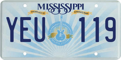 MS license plate YEU119