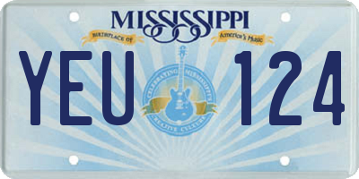 MS license plate YEU124