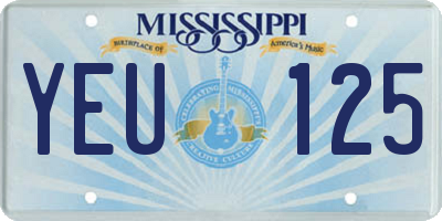 MS license plate YEU125