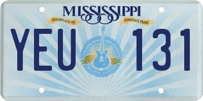 MS license plate YEU131