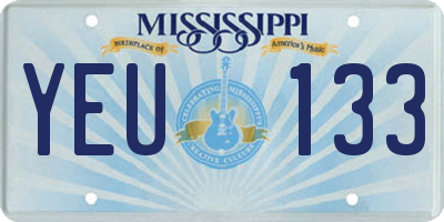 MS license plate YEU133