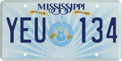 MS license plate YEU134